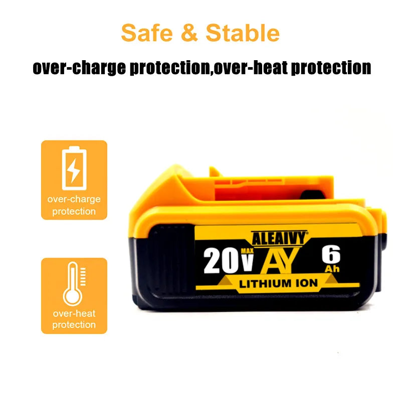 1-3piece 20V 5.0Ah 6.0Ah 9.0Ah DCB200 18650 Replacement Li-ion Battery for DeWalt MAX DCB205 DCB201 DCB203 Power Tool Batteries