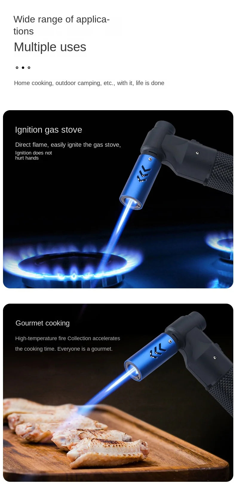 Spray Gun Torch Blue Flame Jet Gas Lighter Kitchen Cooking Smoking Accessories Windproof Turbo Jewelry Welding Cigar Lighters