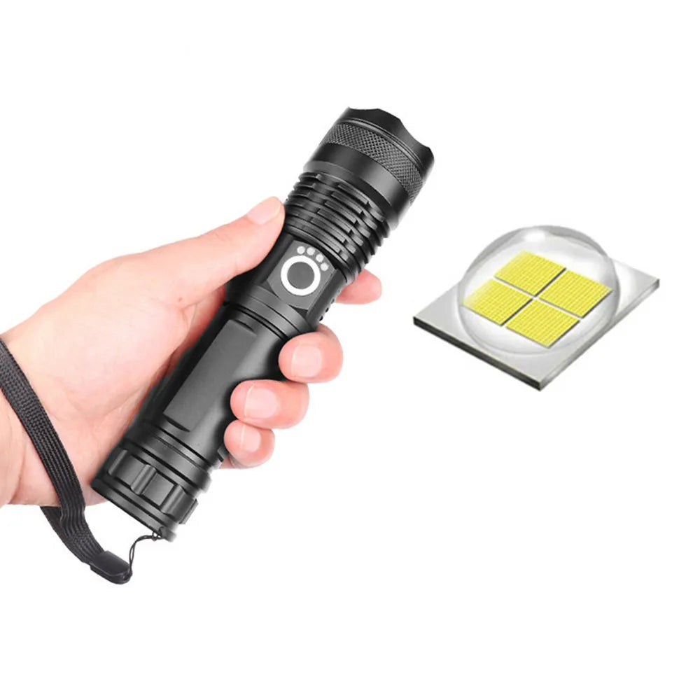 Super Bright Rechargeable Flashlight High Power Led Flashlights Powerful Torch Usb Tactical Lantern Zoom Lighting 1500Meter