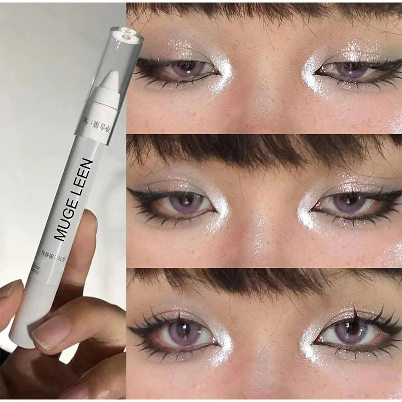 Flash Pearl Eyeshadow Pencil Waterproof Fine Flash Eye Highlighter Lasting Silkworm Eyeliner White Silver Brightening Pen Makeup