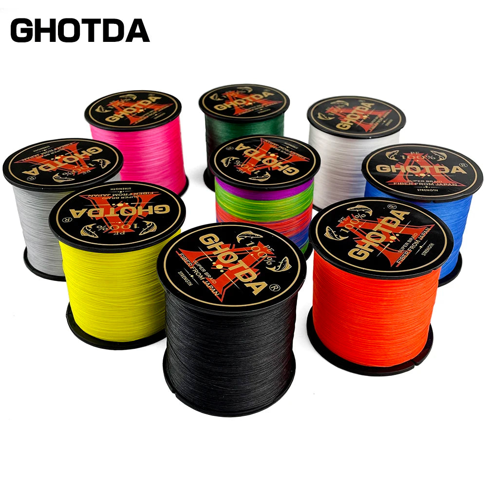 Ghotda 8X Super Strong Braided Fishing Line Multicolor Multifilament Carp Fishing Line 1000m-300m Fishing Gear