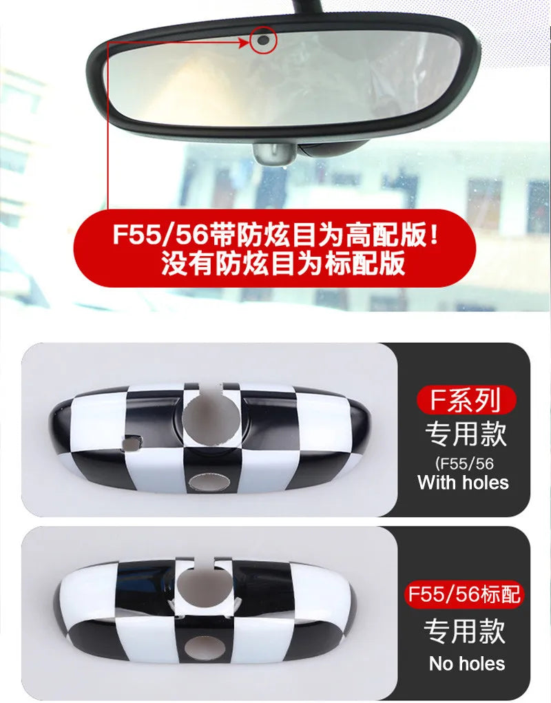 Car Interior Rear View Mirror Cover For MINI One Cooper S JCW R50 R52 R53 R55 R56 R57 R60 F54 F55 F56 F57 F60 Auto Accessories