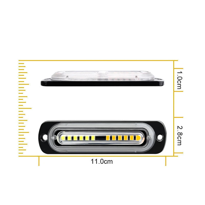 288 SMD 16in1 LED Strobe Warning Light Cheap Strobe Grille Flashing Lightbar Truck Car Beacon Lamp Amber Traffic Car Light