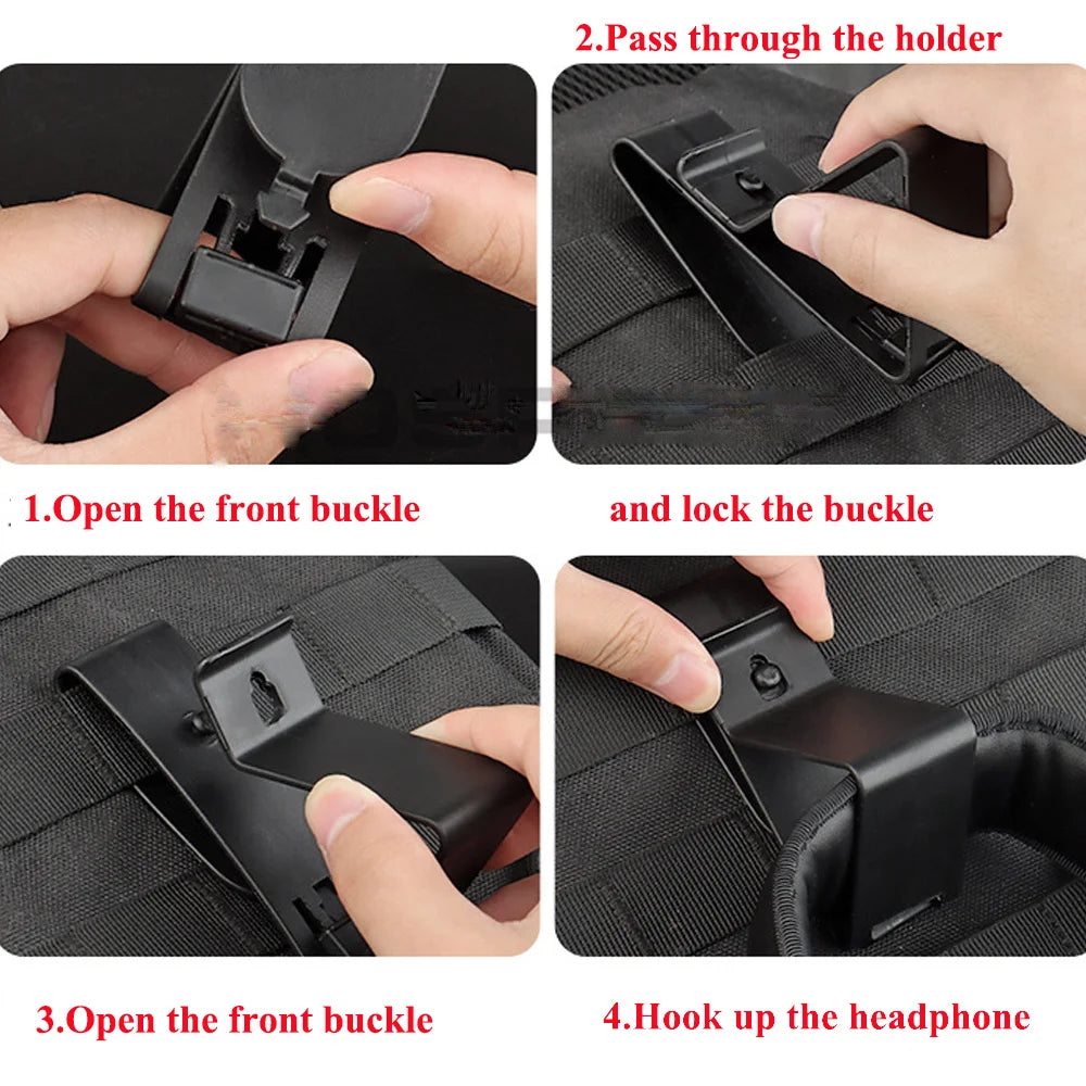 Tactical Headset Hanger Earphone Hearing Hanger Cell Phone Bracket Buckle Hook Nylon MOLLE Vest Waist Belt Gear Accessories