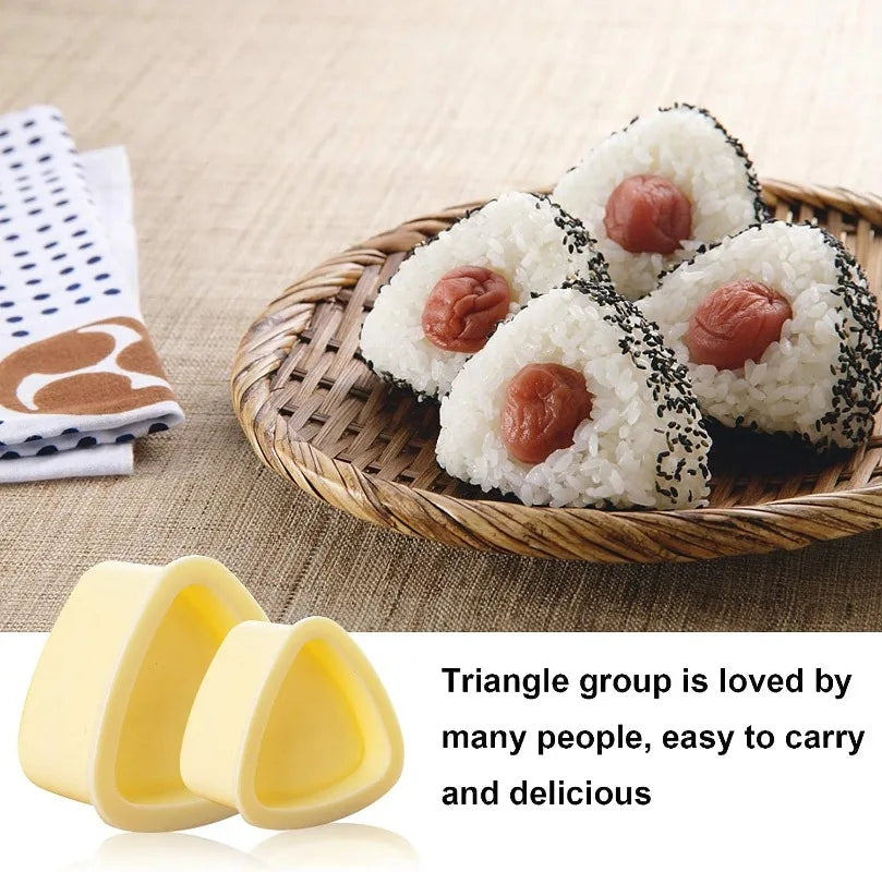 1/2Pcs Triangular Plastic Sushi Mold Onigiri Rice Ball Food Press Maker Japanese Bento Baby Rice Ball Molds Kitchen Accessories