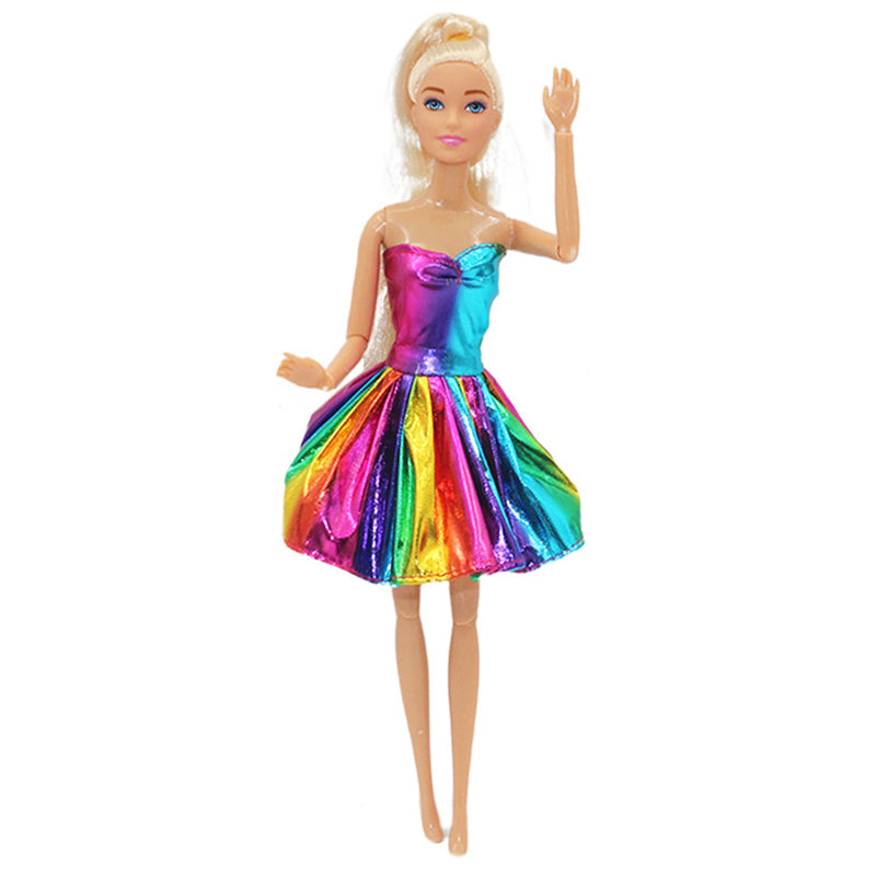 New 30cm Girl Doll Full Set 11.5inch Joints Doll with Fashion Rainbow Skirt Girls Dress Up Toys