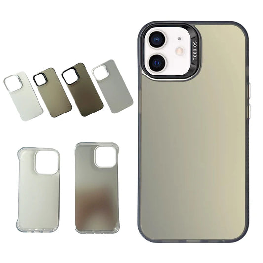 Minimalist style borderless color silver case phone case for iPhone 16/15/14/13/12/11 phone cases