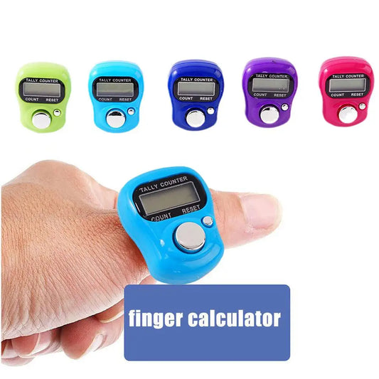 Portable Electronic Digital Counter Finger Calculator Small Equipment Held Hand Tally Counter Finger Fitness Pedometer U3K8