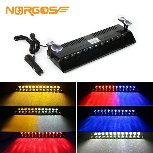 NORGOS Police Lights for Car Flashing lights Strobe flasher Bar LED Emergency Beacon Warning Lamp Truck for BMW Volkswagen Golf