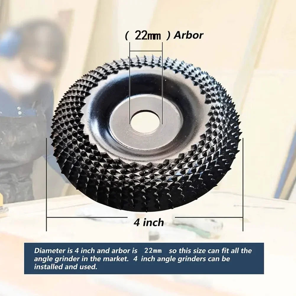 Grinder Wheel Disc 4 Inch Wood Shaping Wheel, Wood Grinding Shaping Disk For Angle Grinders Power Tools