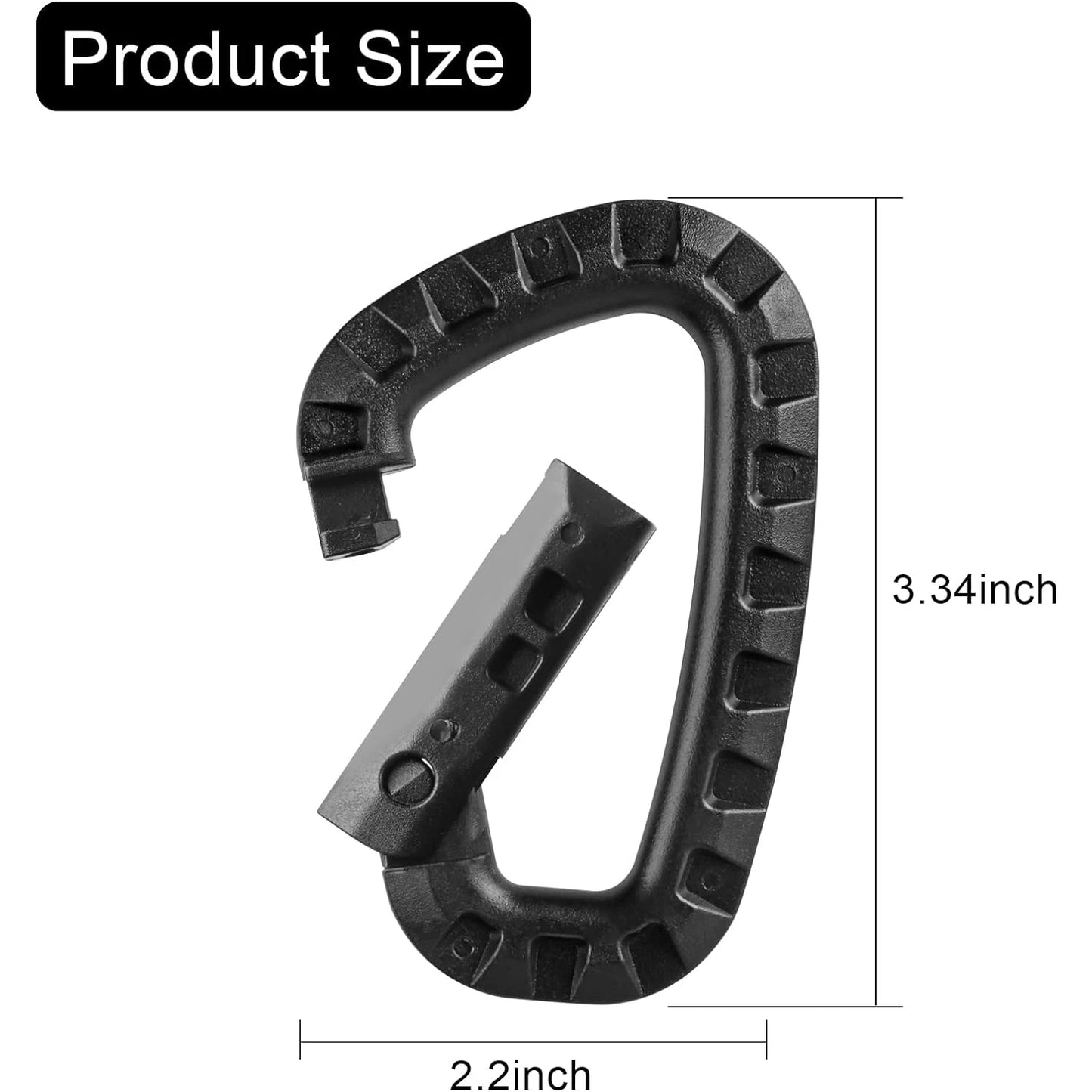 5Pcs Tactical 3.5" Plastic Carabiner Molle Clip ITW Keychain D-Shape Hard Spring Snap Gear Hook Outdoor Camping Hiking EDC Tools