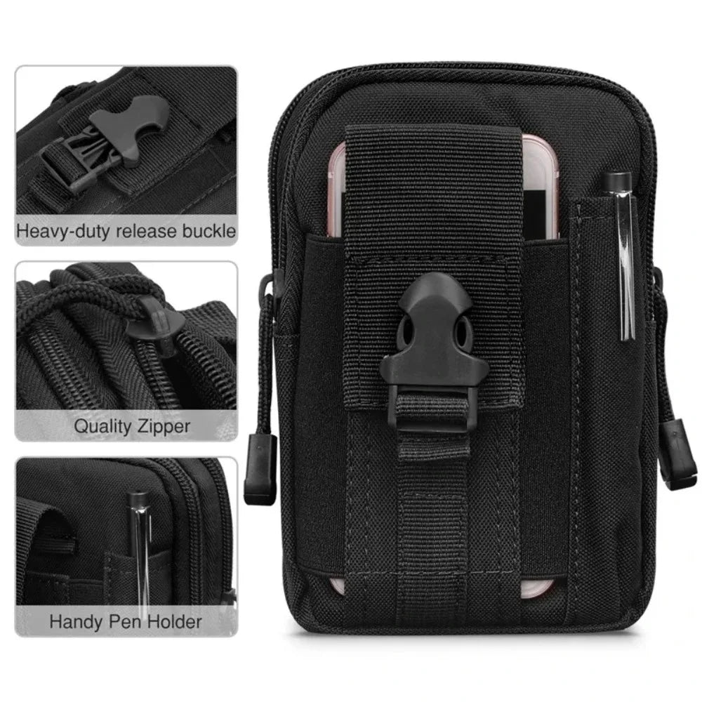 Tactical Molle Waist Pouch Outdoor Hunting Camping Men EDC Tool Bag Utility Gadget Organizer Vest Pack Purse Mobile Phone Case