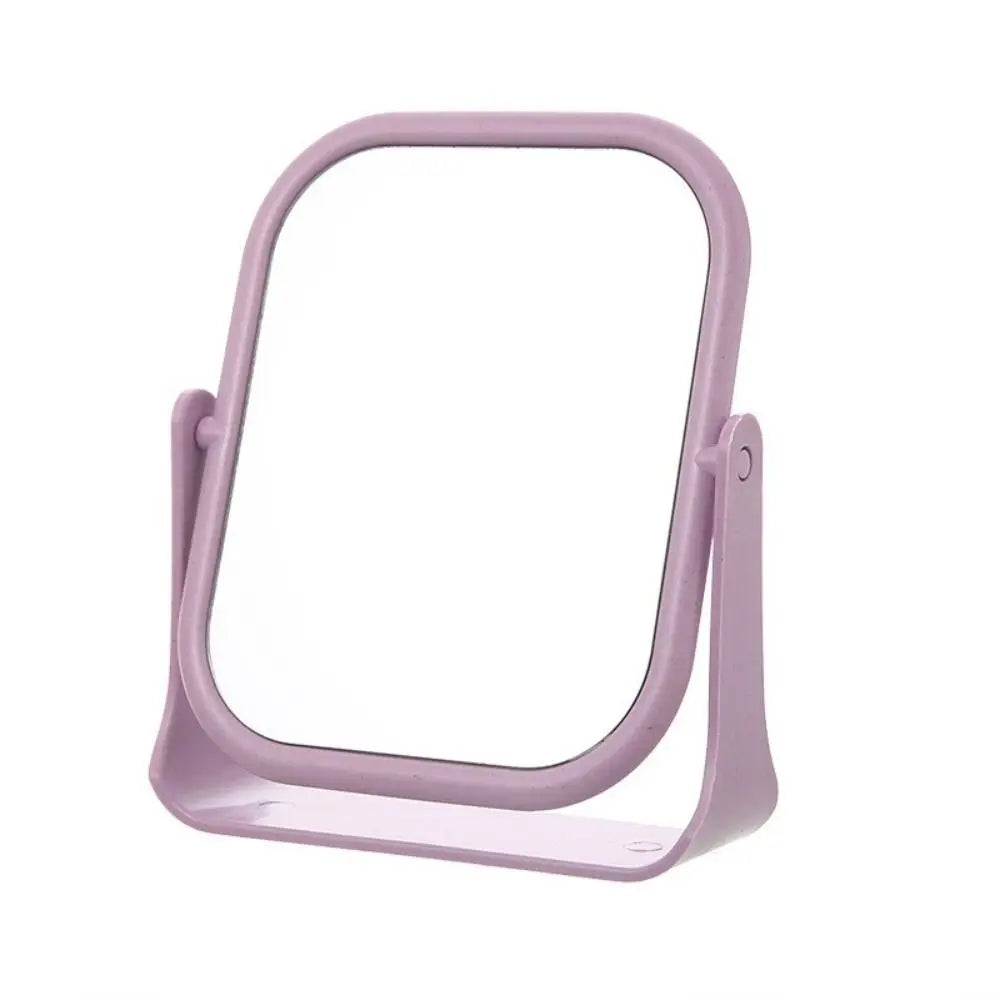 Foldable Desktop Makeup Mirror 360 Degree Rotating Double Sided Princess Mirror Adjustable With Stand Square Round Mirror Home