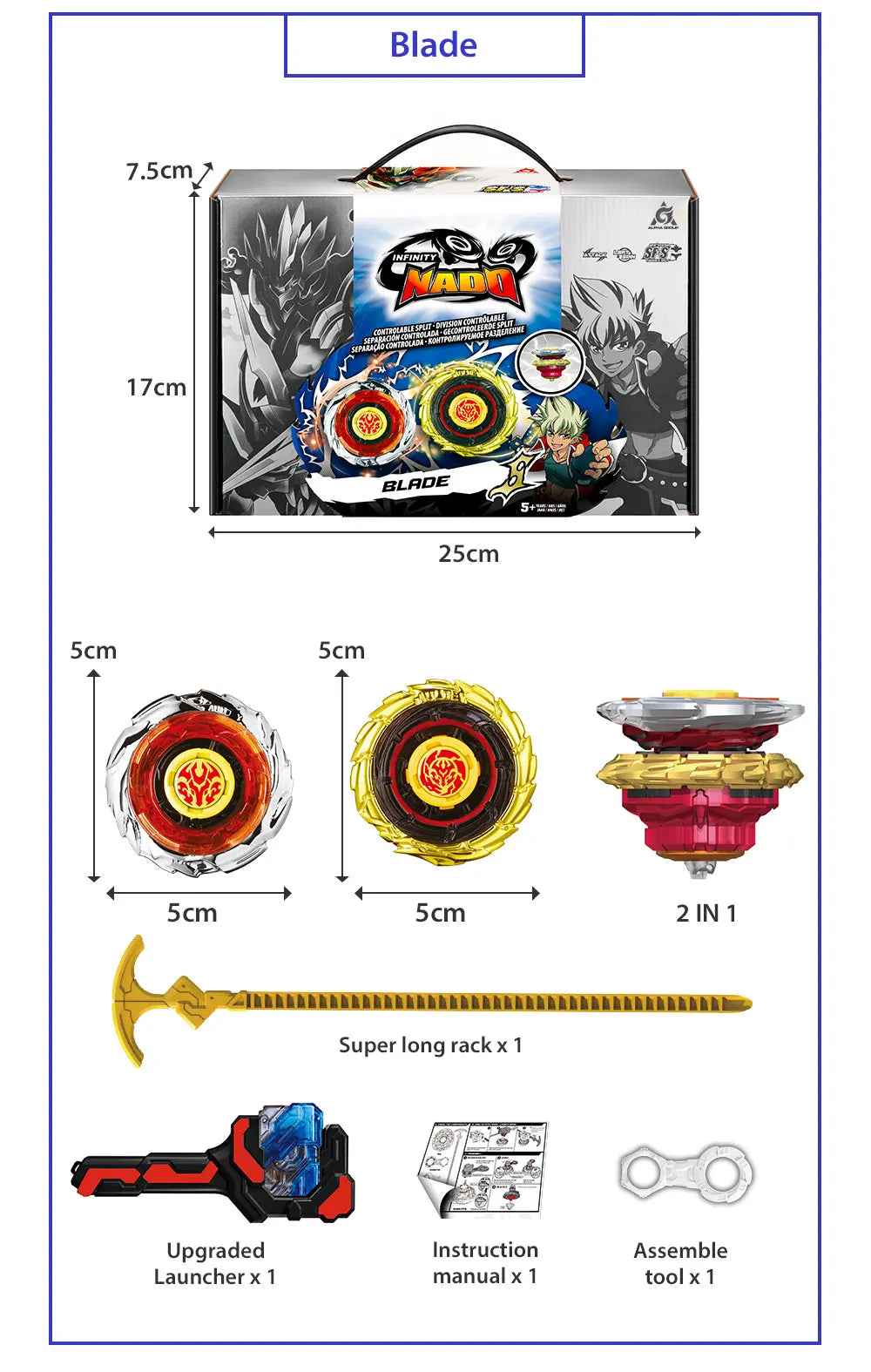 Infinity Nado 3 Original Crack Series 2 In1 Split Transforming Metal Gyro Battle Spinning Top With Launcher Anime Kids Toy Gift