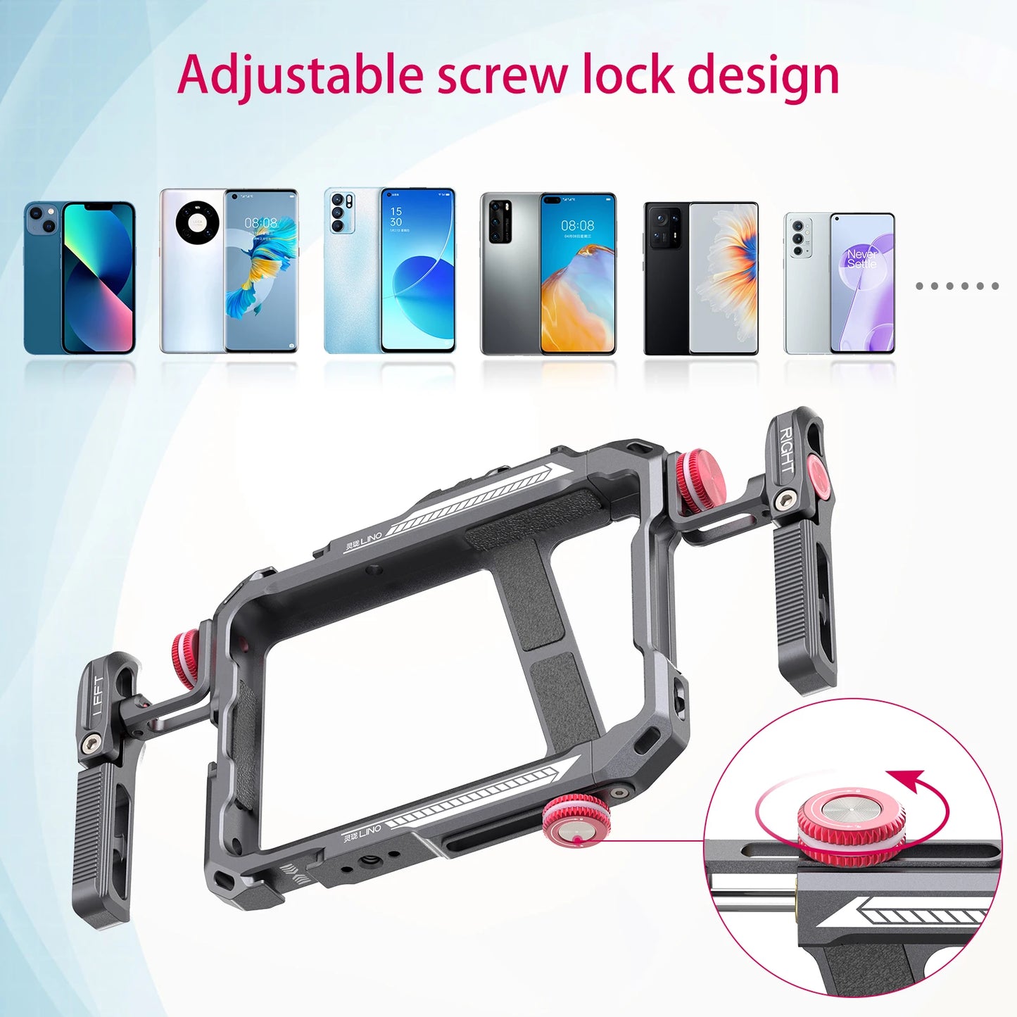 Ulanzi Lino Universal SmartPhone Cage Protective Case with Side Handle Rig for iPhone16 15 14 13 12 Pro Max Samsung  Xiaomi OPPO