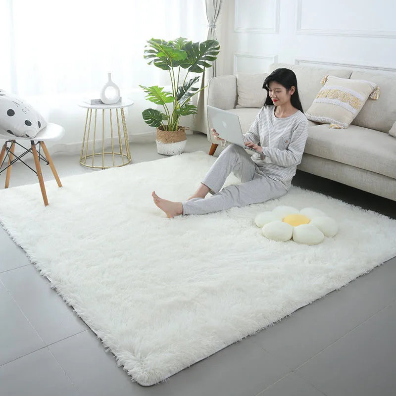 Soft Area Rugs For Bedroom Fluffy, Non-slip Tie-Dyed Fuzzy Shag Plush Soft Shaggy Bedside Rug, Tie-Dyed Living Room Carpet