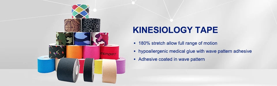 Kinesiology Sport Tape 5CM Gym Protection Camouflage Printed Muscle Knee Pain Relief Self-locking Adhesive for Fitness Running