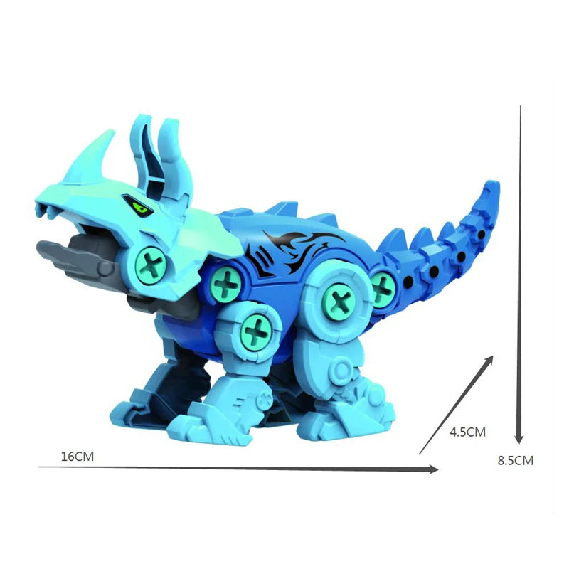 5 IN 1 Children Assembly Dinosaur Transformation Dino Robot Constructor Screw DIY Set Blocks Disassembly Screwdriver  Model Toys