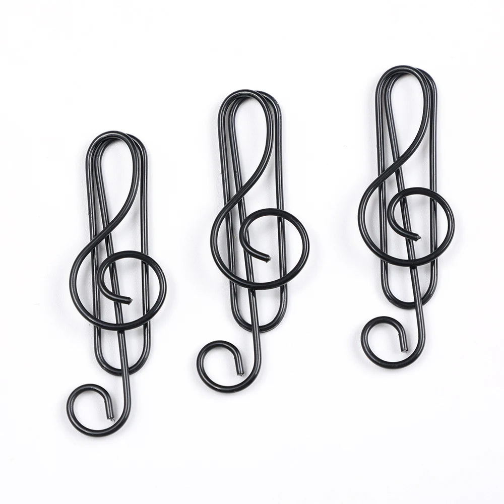 20Pcs Creative Music Paper Clips Musical Notes Paper Clip Holder Clamps Bookmark Office School Stationary Students Gift