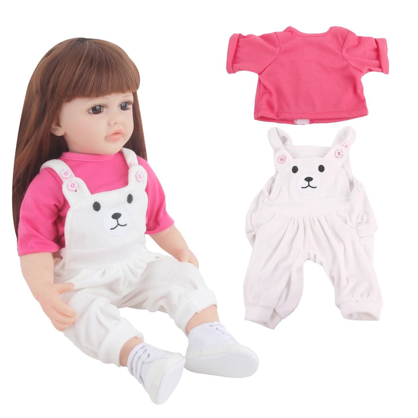 55CM 22 Inches Baby Reborn Girl Doll Full Body Soft Silicone Cute Newborn Dolls With Shoes,Clothes Girl's Best Gift Festival Toy