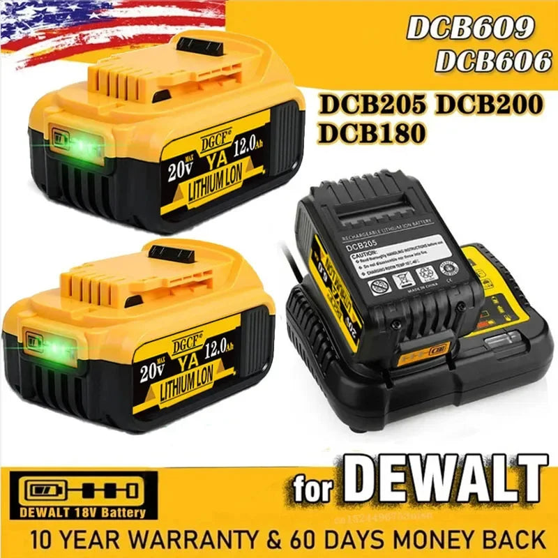 20V 6Ah MAX Lithium Battery Power Tool Replacement for DeWalt DCB184 DCB181 DCB182 DCB200 20V 6A 8A 12A 18V 20V Lithium Battery