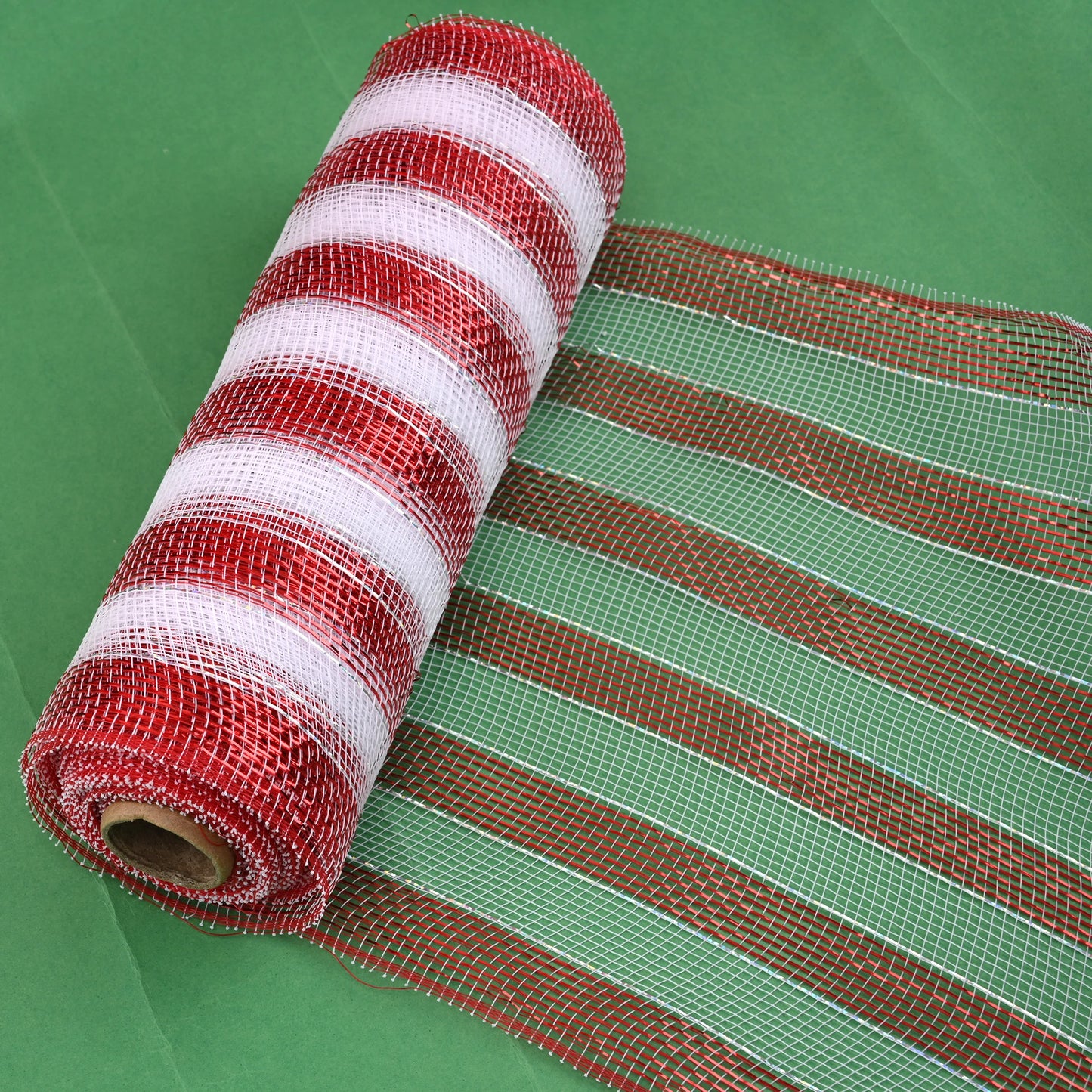 26x10yard Diy Red White Candy Cane Handmade Christmas Wreath Tree Stripes Decoration Mesh Meterial Making Xmas Tree Ornament Dec