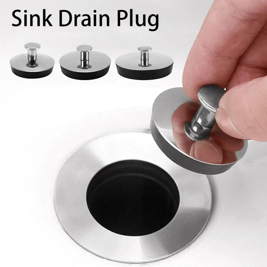 1Pcs Stainless Steel Bath Plug Rubber Kitchen Bathroom Accessory Drain Stopper Water Easy to Use Bath Tub Caps