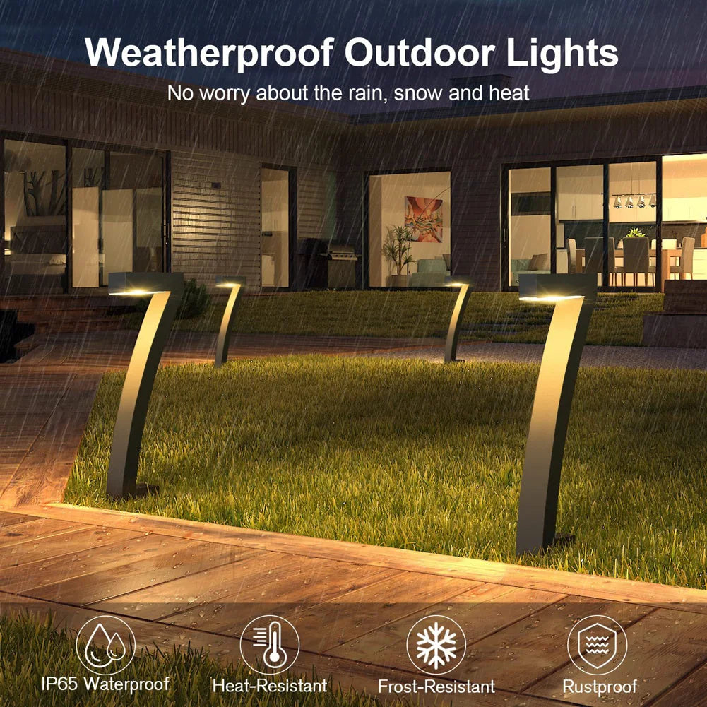 4pcs Led Solar Garden Lights Outdoor Waterproof Auto On/Off LED Lamp Solar Powered Driveway Lights For Pathway Backyard Lawn