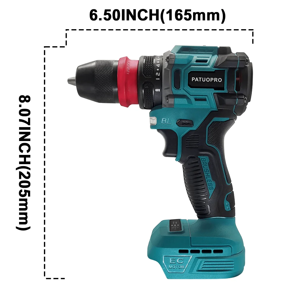 2 In 1 Cordless Electric Drill Screwdriver 24 Torque Setting Rechargeable Driver Home Handheld Power Tool For Makita 18V Battery