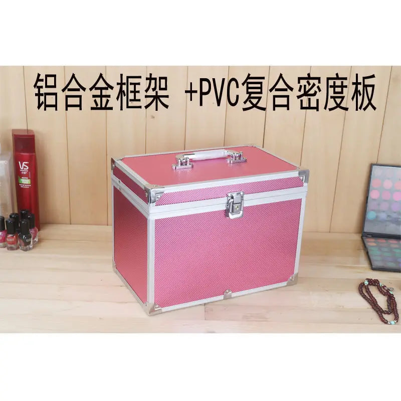 2023 Professional Makeup Bag Women Cosmetic Case Alloy Female Korean Make Up Organizers Box Large Capacity Jewelry Cosmetic Box