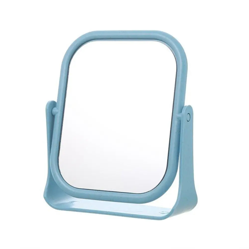 Foldable Desktop Makeup Mirror 360 Degree Rotating Double Sided Princess Mirror Adjustable With Stand Square Round Mirror Home