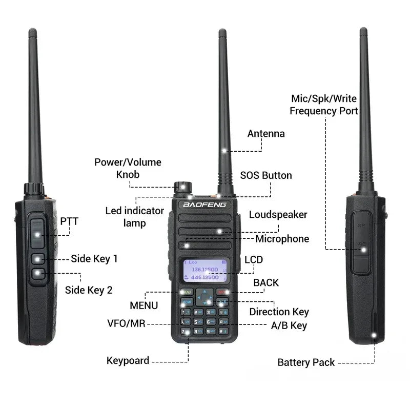 Baofeng Official Store DR-1801 Long Range Dual Band DMR Digital/Analog Walkie Talkie Tier tier II Dual Time Slot Upgrade Radio