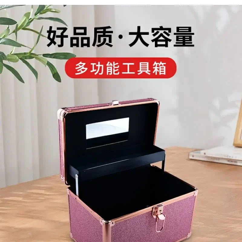 2024 New Professional Brand Makeup Box Artist Beauty Cosmetic Cases Make Up Bag Tattoo Nail Multilayer Toolbox Storage Organizer