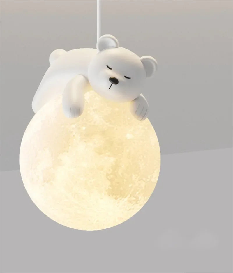 Creative Cartoon Animals LED Hanging Chandelier for Living Room Kid’s Bedroom Bedside Lamps Home-appliance Decor Pendant Lights