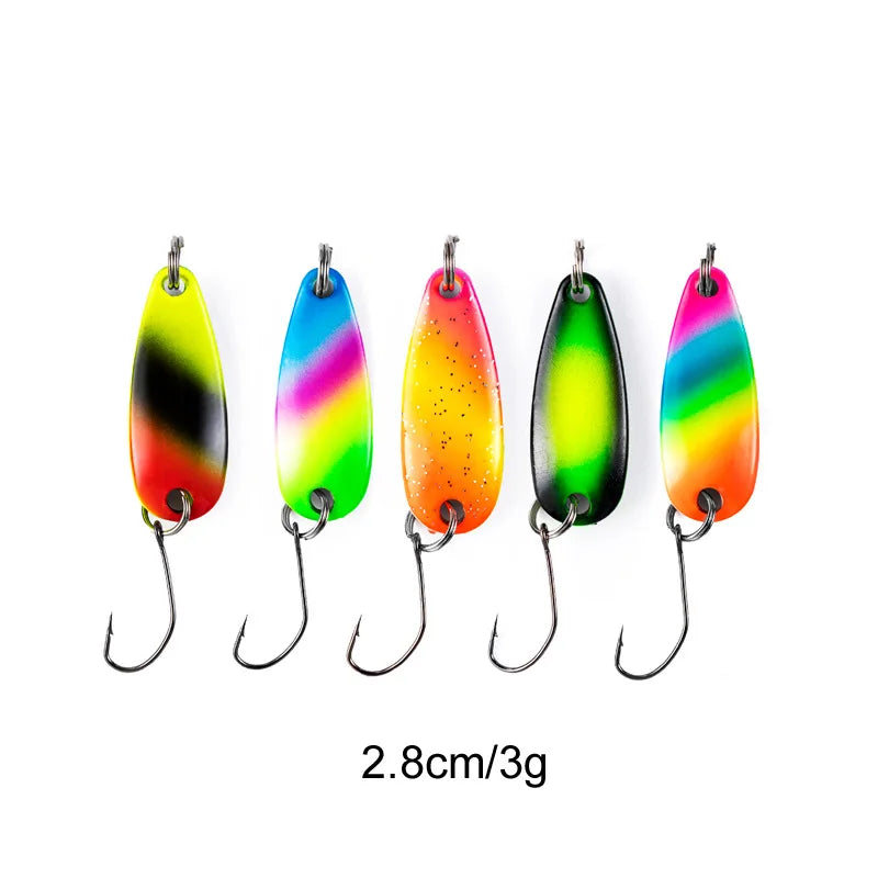 JYJ 2g 3g fishing kit jig spoon lure bait,hard metal spinner wobbler spoon trout bass area fishing gear lure spoon bait