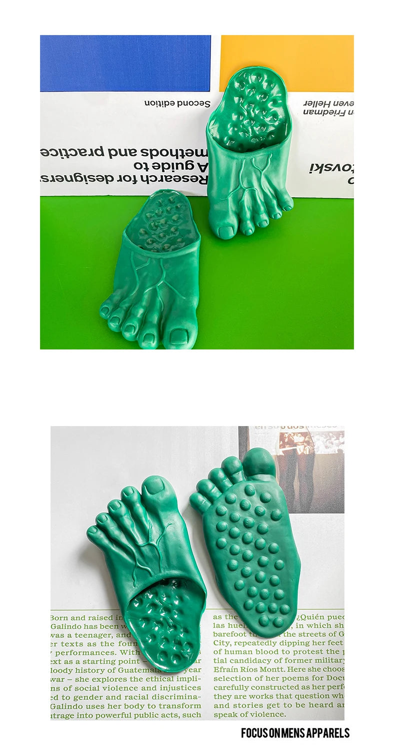 Funny Slippers Man Women Footwear Shoes Fashion Outdoor Beach Couple Slippers Role Playing Bigfoot Amazing Sandals Of The Hulk