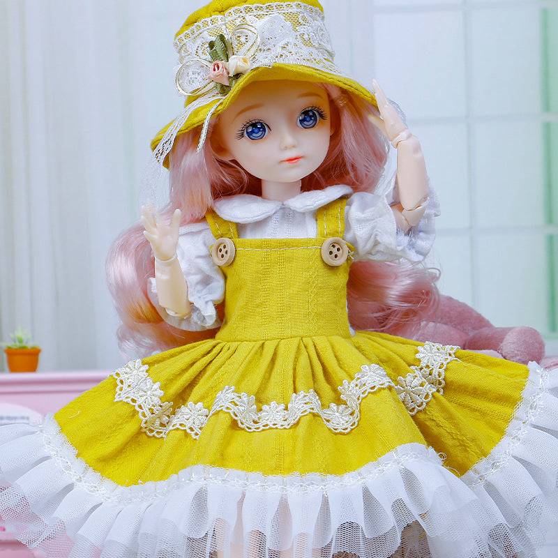 2024 New BJD Doll 30 Cm 1/6 Clothes with Multiple Joints Detachable 3D Eye Humanoid Doll Girl Dress Up Birthday Gift Toy