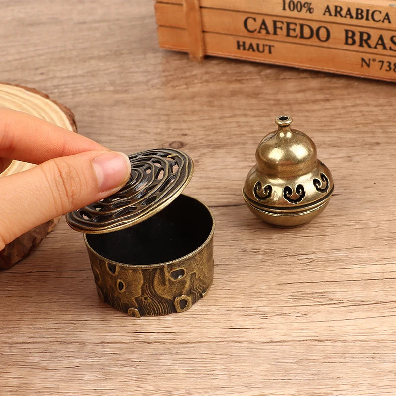 Alloy Incense Burner Chinese Buddha Lotus Flower Incense Holder Handmade Censer for Buddhist Home Office Decoration