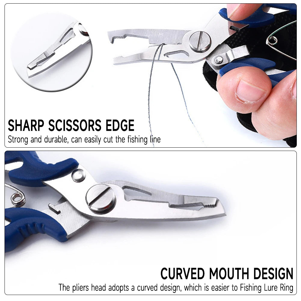 Fishing Split Connection Rings Corrosion-resistant 420 Stainless Steel Double Snap Ring with Pliers Fishing Gear Accessories