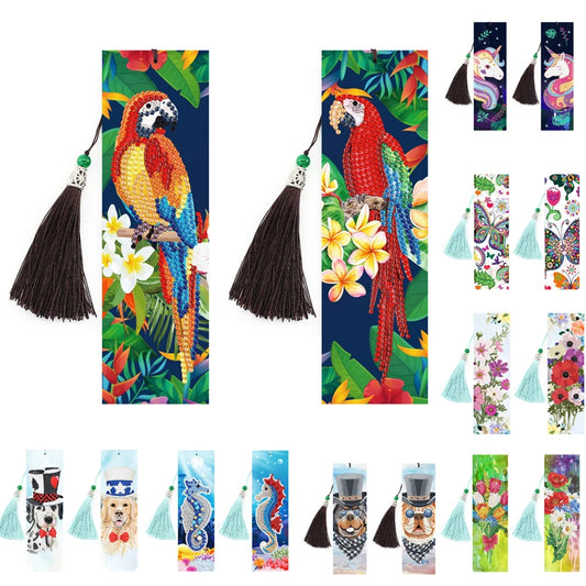 5D Diamond Painting Bookmark Art Animal Diamonds Mosaic Icons Book Marks DIY Craft Cross Stitch Embroidery Kits Readers Gifts