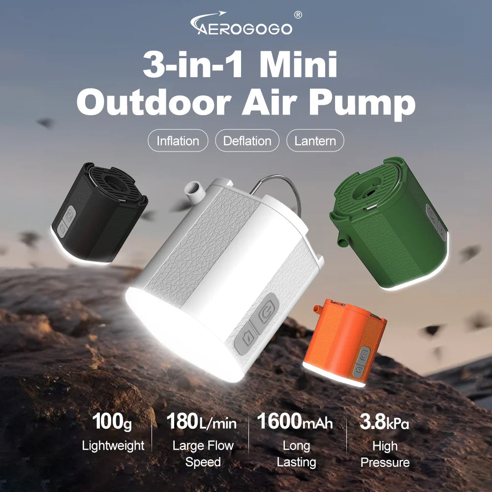 GIGA Pump Tiny Mini Electric Inflation & Deflation Pump for Air Mattresses Swimming Ring Portable Air Pump Outdoor Camping Tools