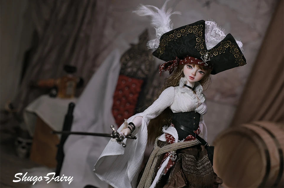 ShugaFairy Lynn Bjd Doll 1/4 Bariy Body  Middle Ages Sea Warrior Pirate Captain Moveable Joints Full Set FashionDoll