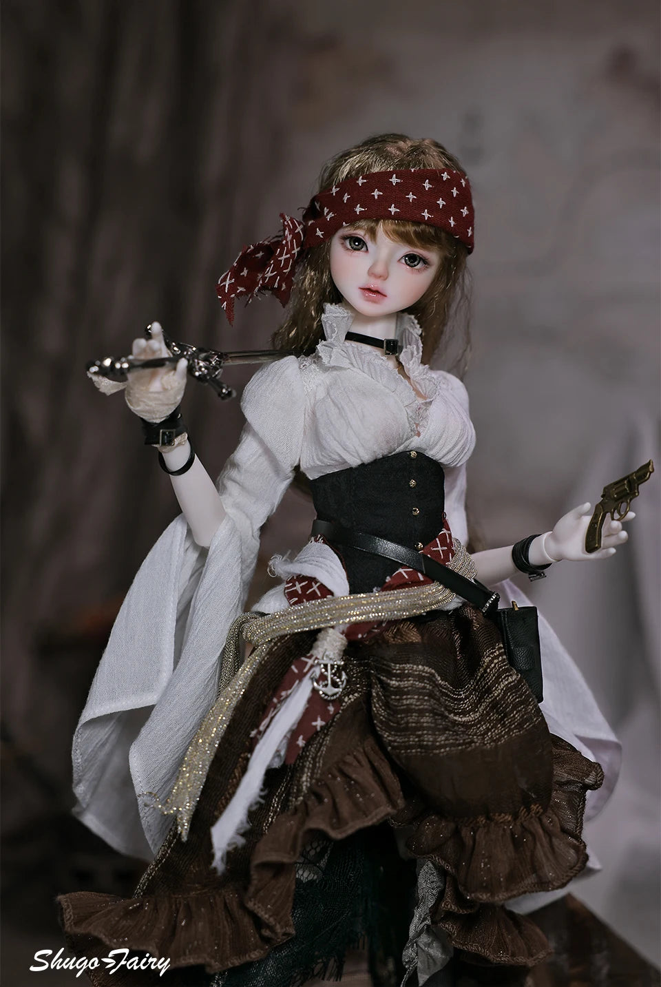 ShugaFairy Lynn Bjd Doll 1/4 Bariy Body  Middle Ages Sea Warrior Pirate Captain Moveable Joints Full Set FashionDoll