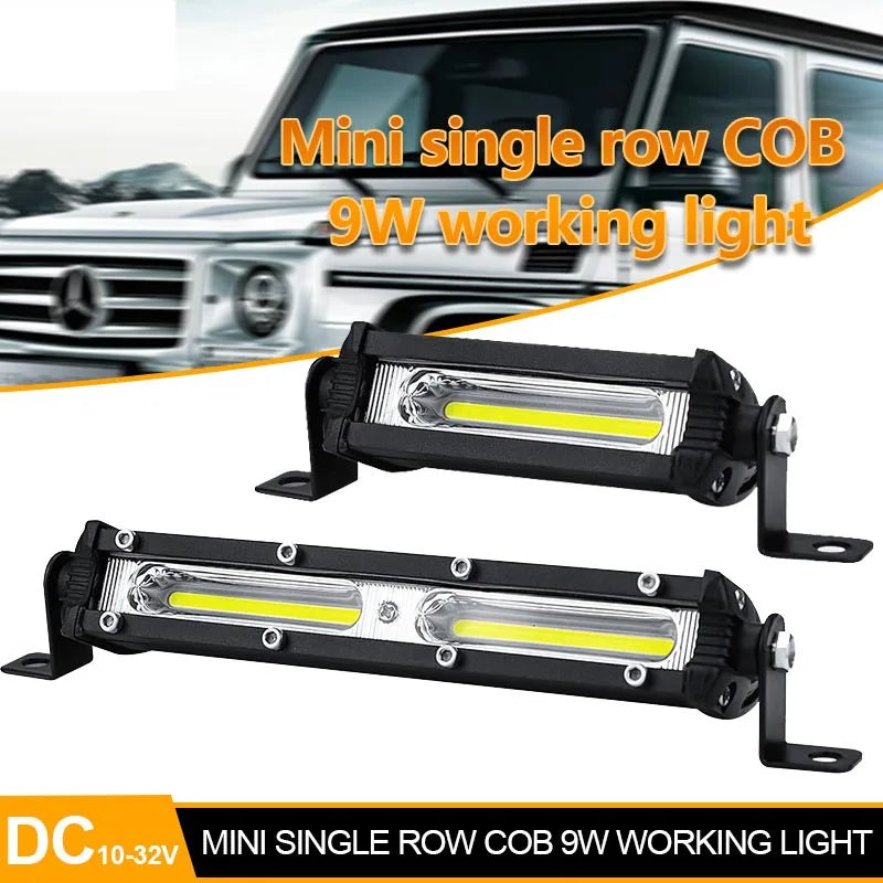 Car LED Work Light 12V 24V LED Spotlight Work Light Bar 6500K Strip Spot Fog Lamp For Auto Truck Lorry Trailer SUV Vehicle