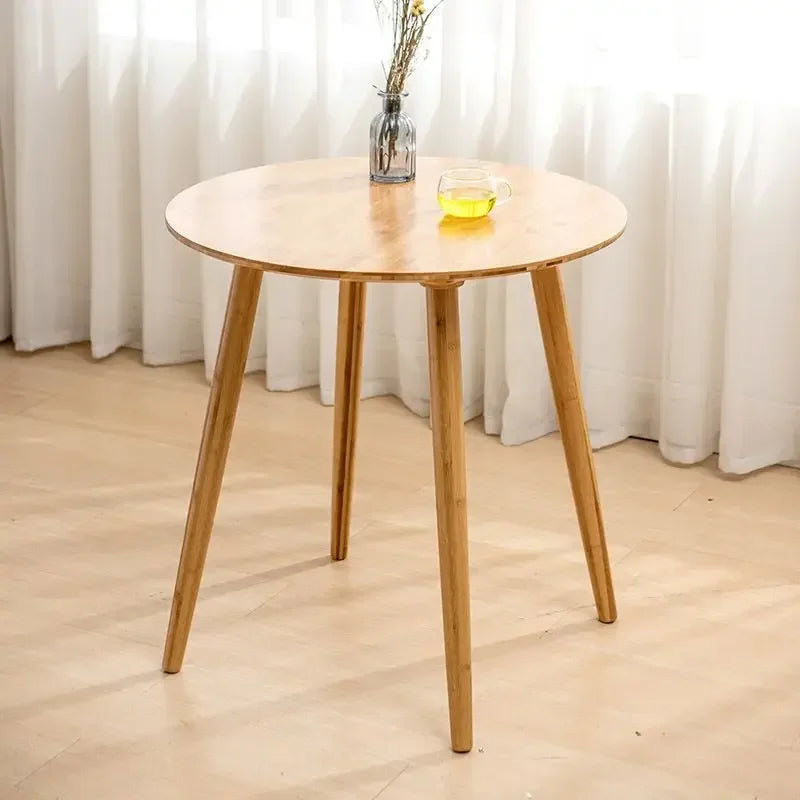 Nordic Small Coffee Table Tea Table Bamboo Side Tables Small Round Tables Modern Simple Balcony Negotiation Tables Living Room