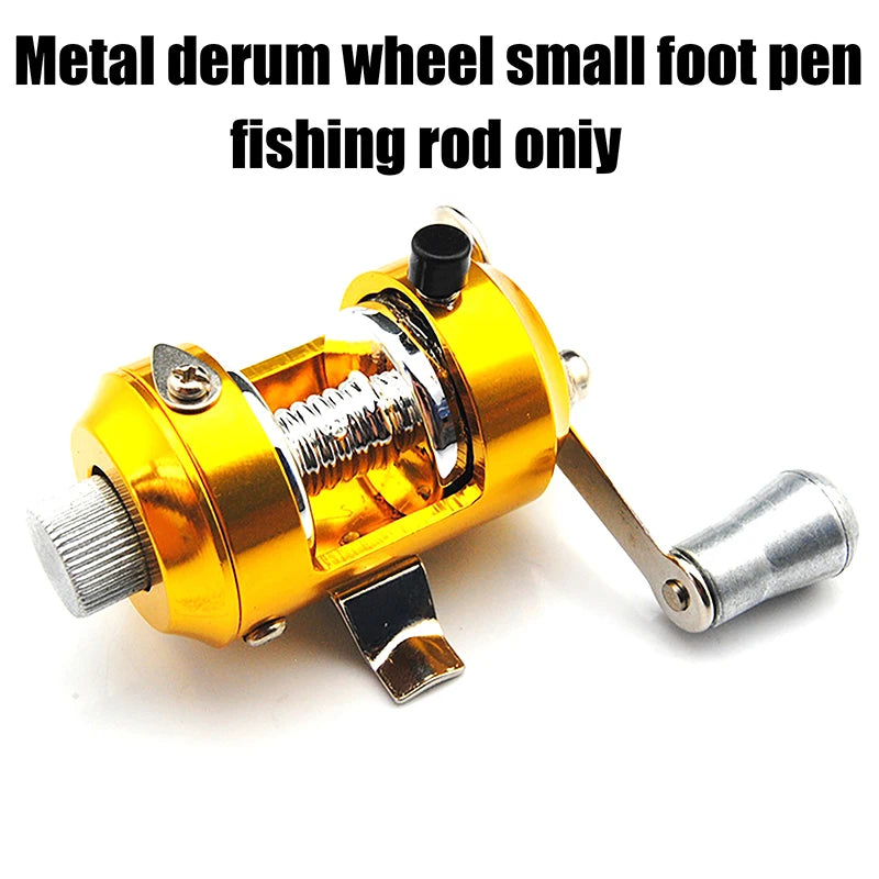 Portable Pocket Telescopic Mini Fishing Pole Pen Shape Folded Fishing Rod With Reel Wheel