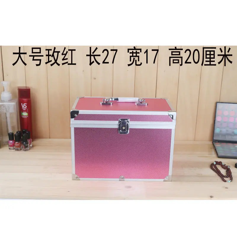 2023 Professional Makeup Bag Women Cosmetic Case Alloy Female Korean Make Up Organizers Box Large Capacity Jewelry Cosmetic Box