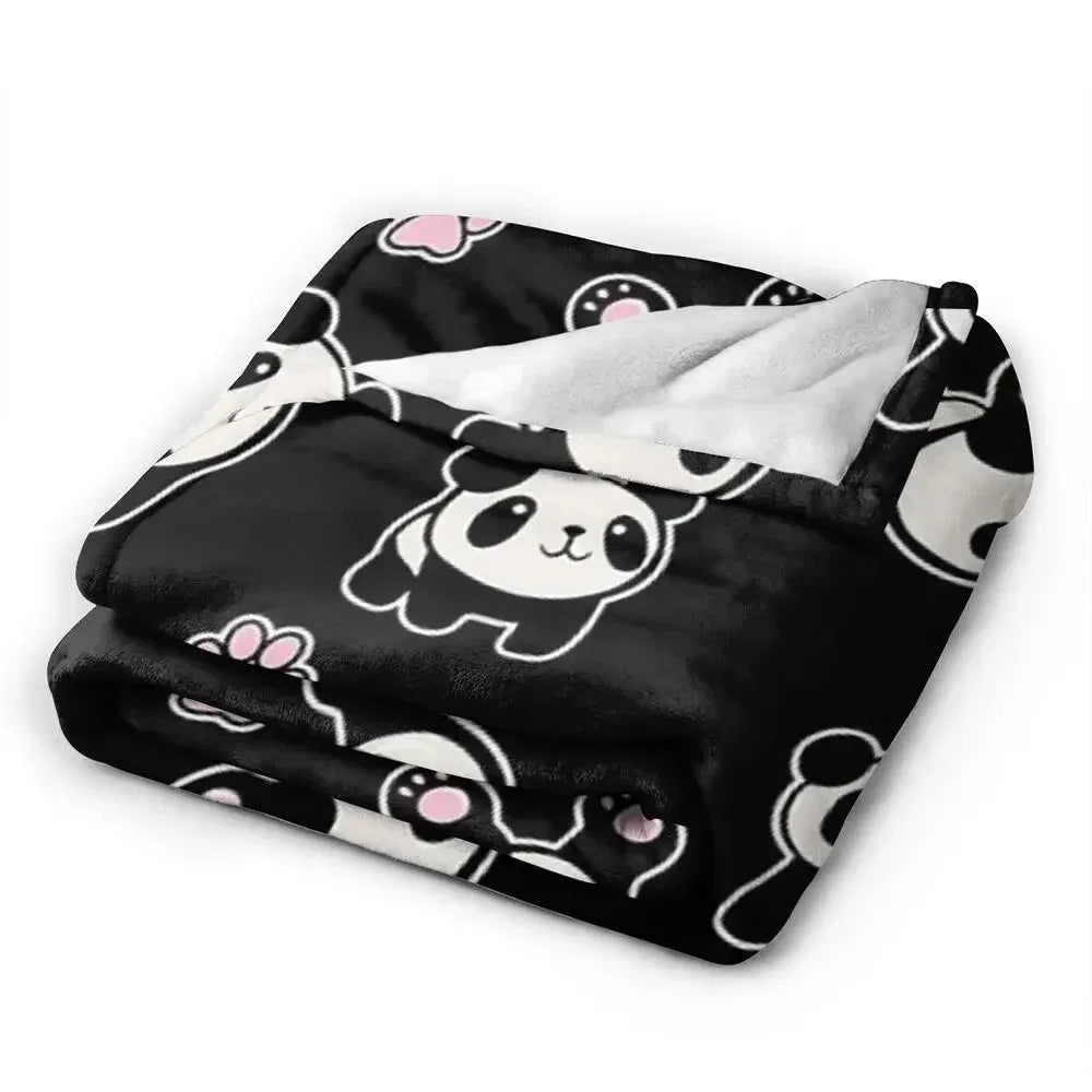 Panda Cute Animal Blankets Soft Warm Flannel Throw Blanket Bedspread for Bed Livingroom Picnic Travel Home Sofa