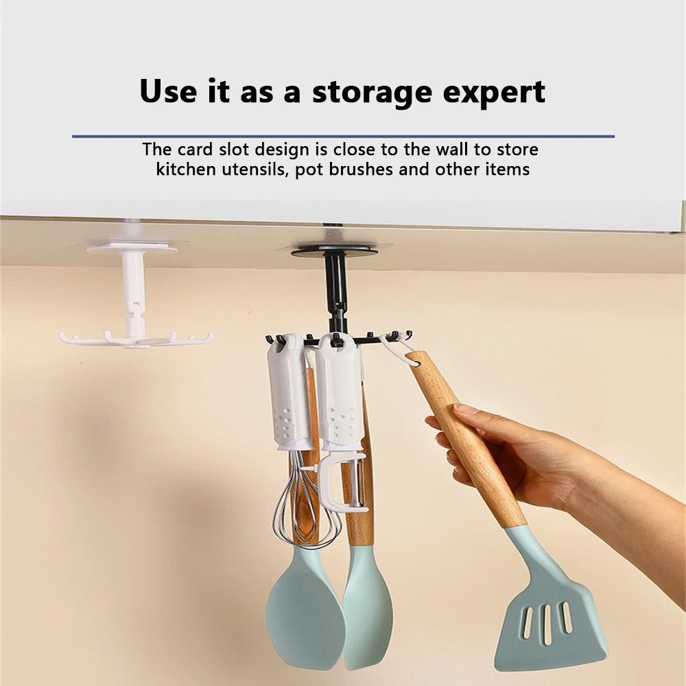 Kitchen accessories Hook Wall Sticky Hook Kitchenware Spatula Spoon Knife Storage Rotating  Storage Kitchen Rack Gadget