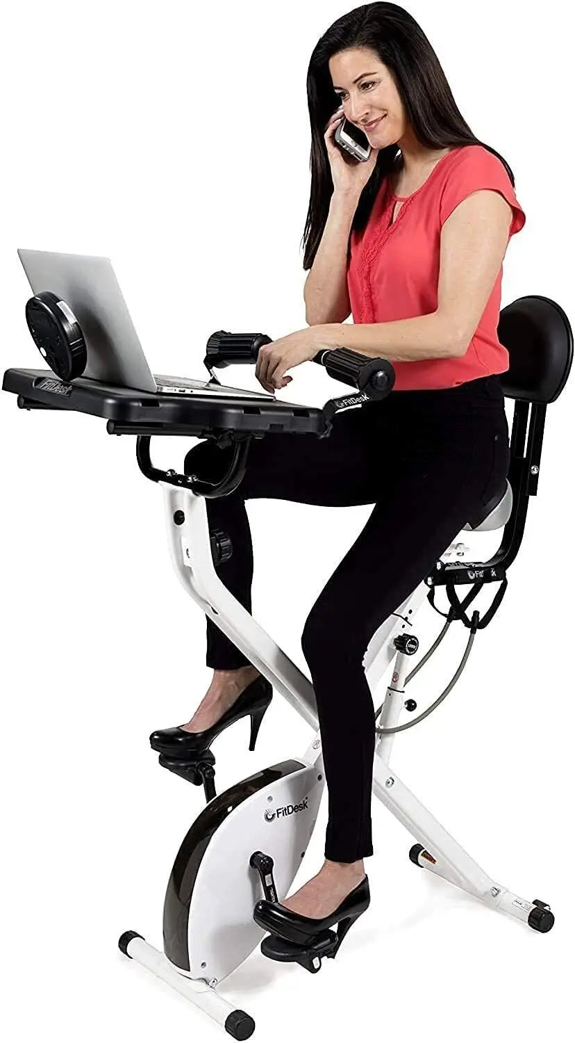 Desk Bike 3.0 - Folding Exercise Bike for Work from Home Fitness, Stationary Bike and Desk Exercise Equipment with Built